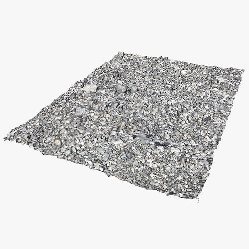 Gravel rug made of Low-poly 3D model