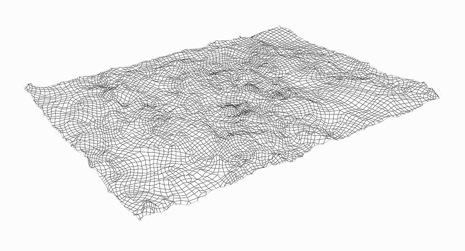 Gravel rug made of Low-poly 3D model_6