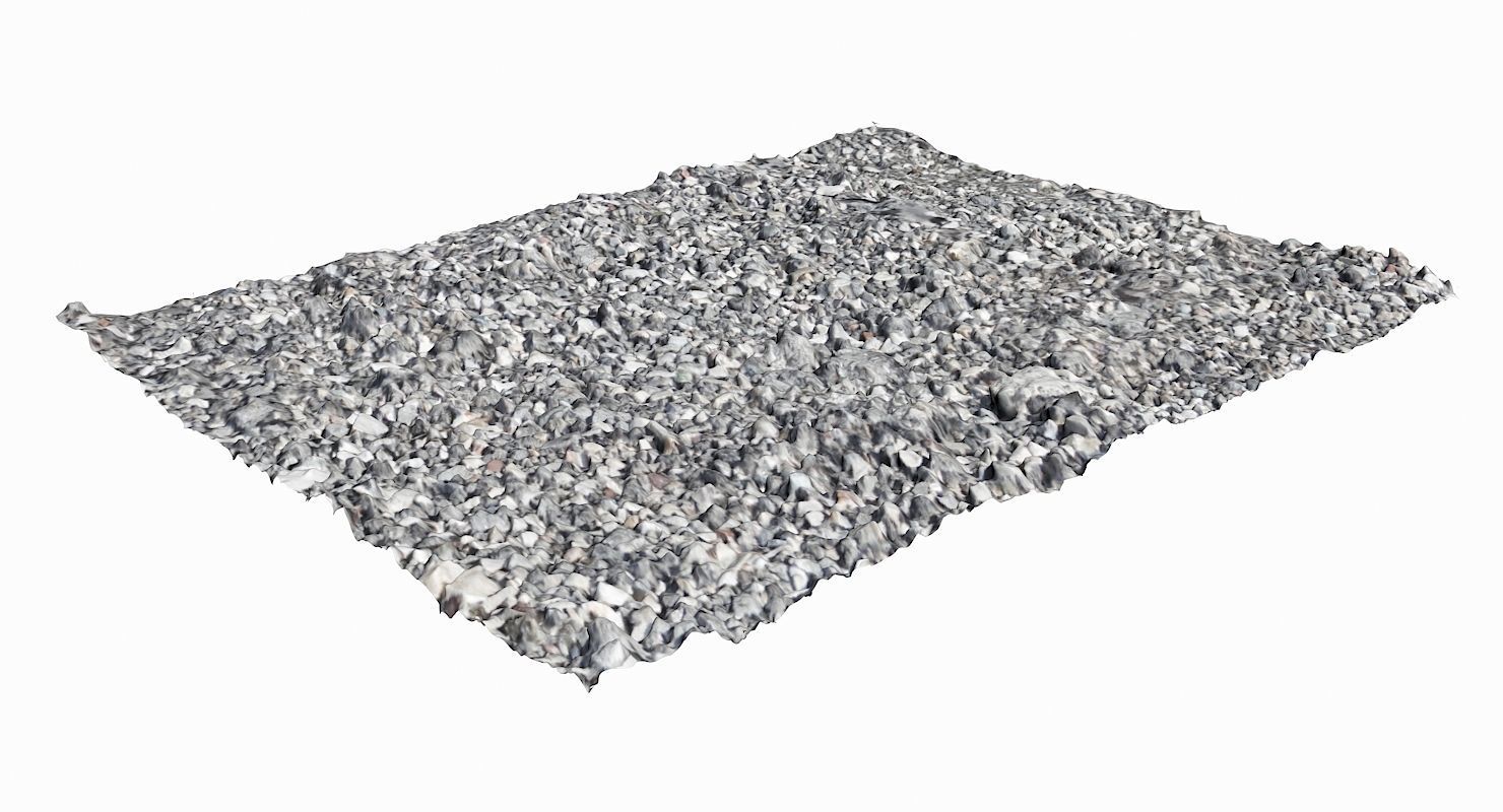 Gravel rug made of Low-poly 3D model_3