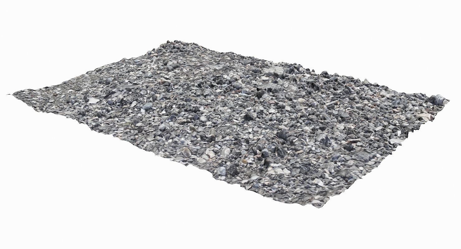 Gravel rug made of Low-poly 3D model_2