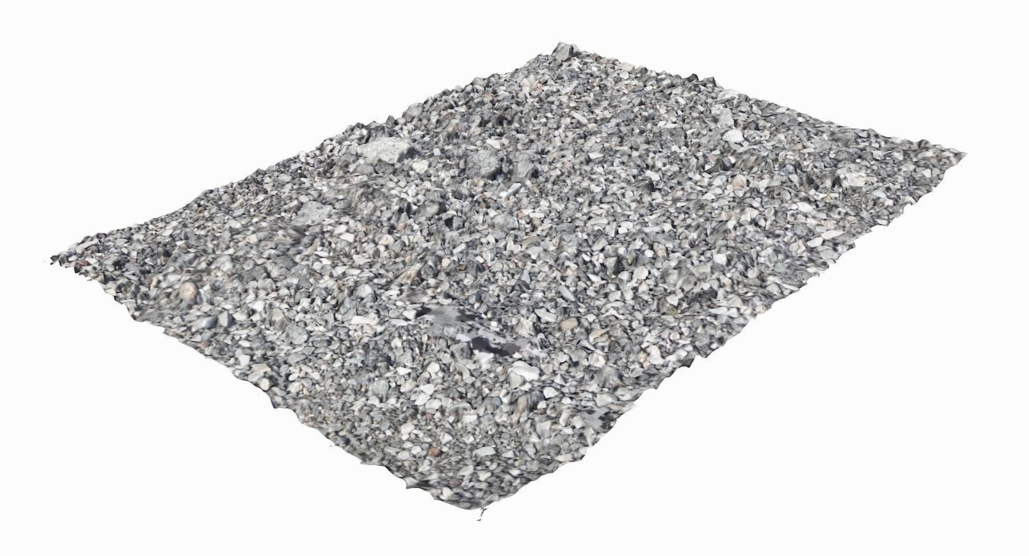 Gravel rug made of Low-poly 3D model_1