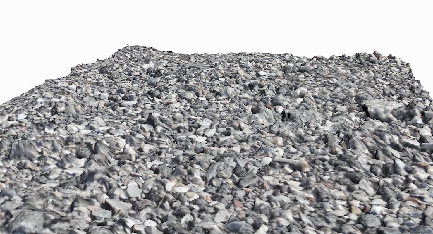 Gravel rug made of Low-poly 3D model_5