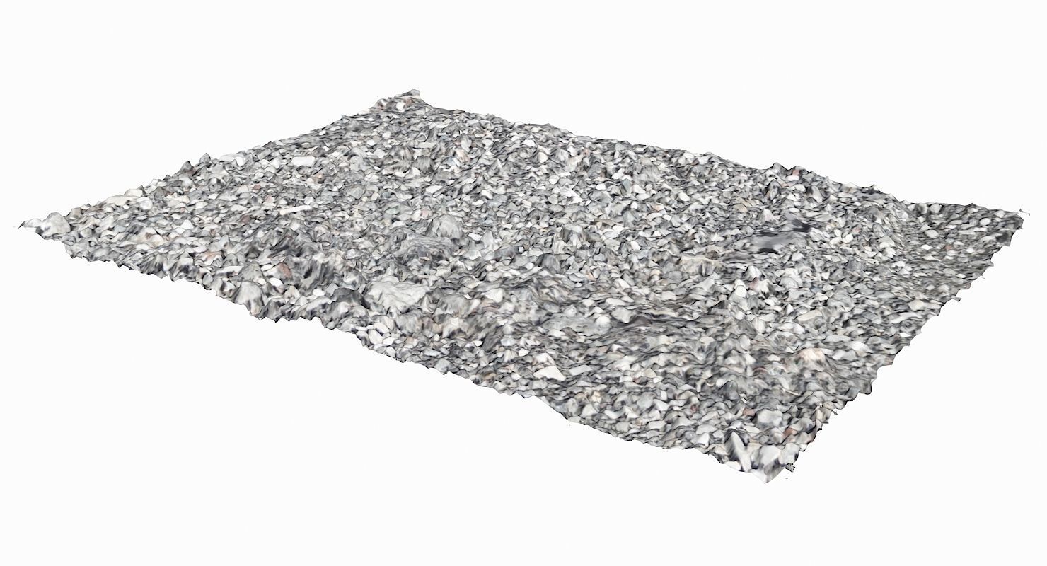 Gravel rug made of Low-poly 3D model_4