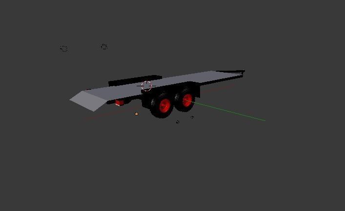 Custom 16 foot car trailer Free 3D model_3