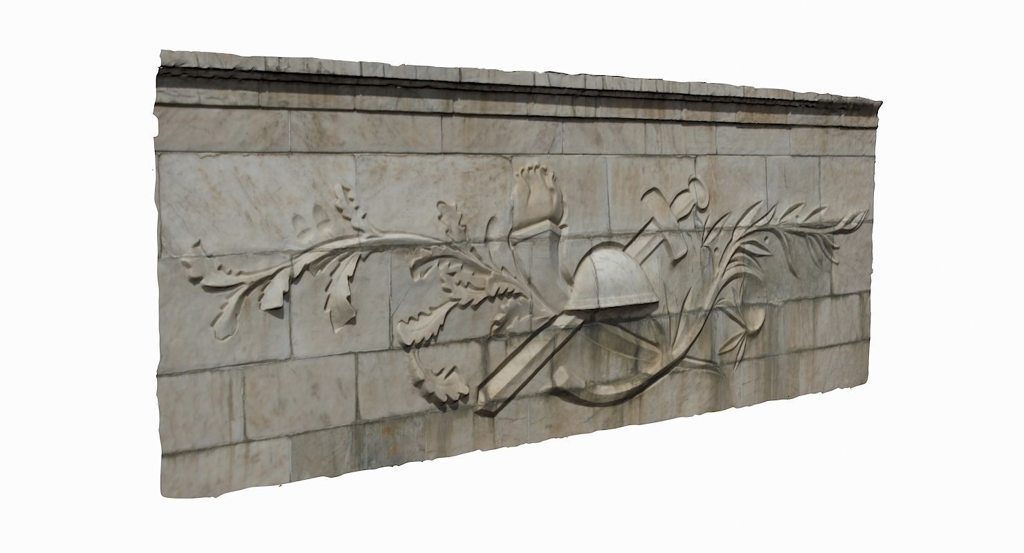 Relief Wall Low-poly 3D model_1