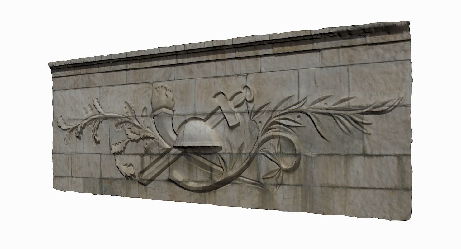 Relief Wall Low-poly 3D model_3