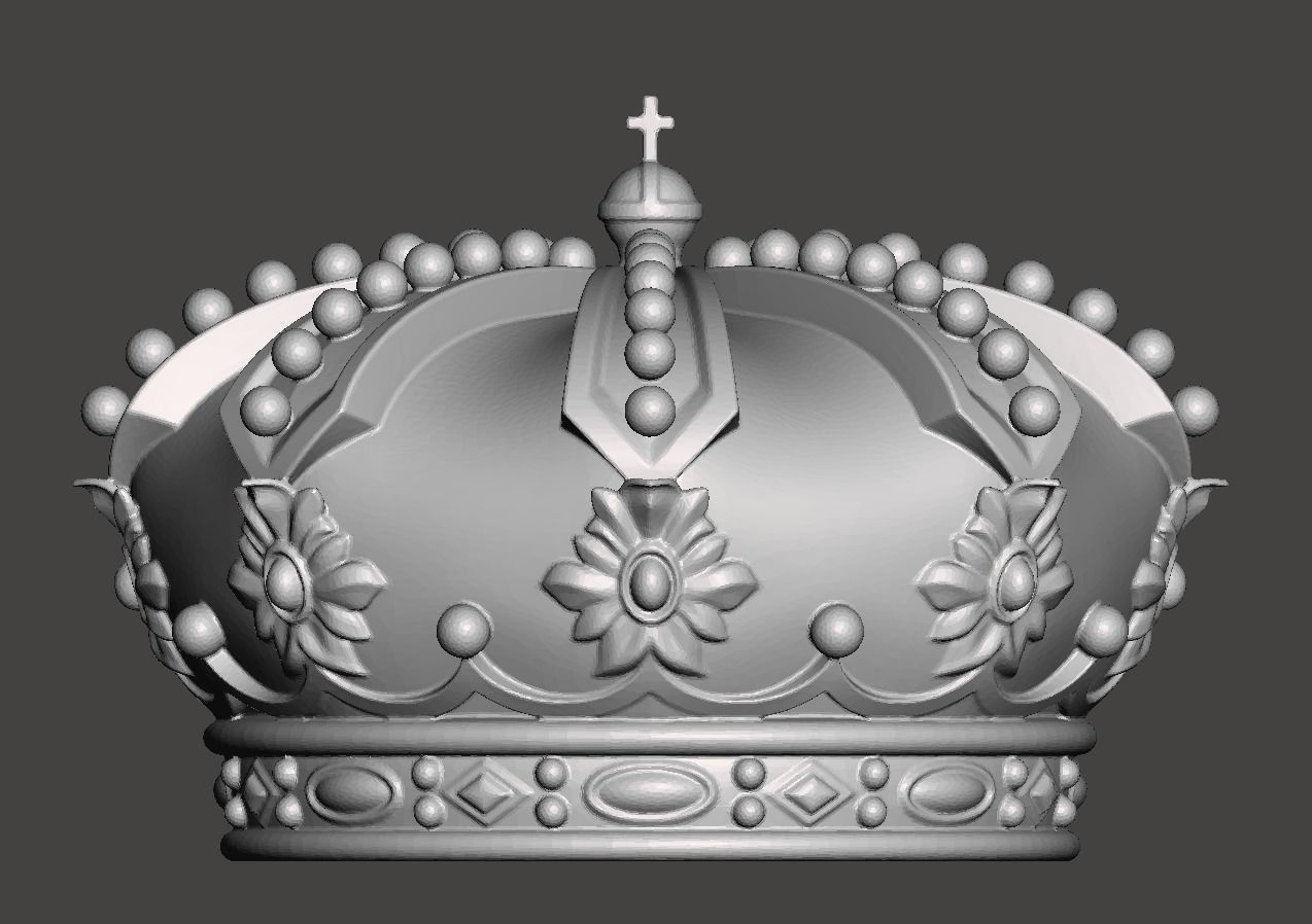 Royal Crown - 3d model for CNC - CFCRoyalCrown01 3D print model_21