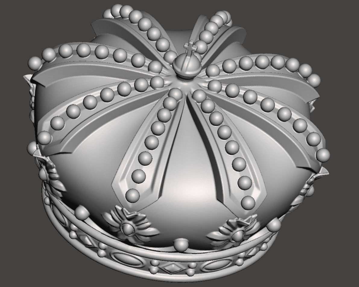Royal Crown - 3d model for CNC - CFCRoyalCrown01 3D print model_7