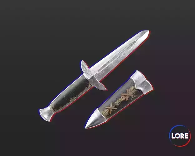 Medieval Elegant Weapon Knife Low-poly 3D model