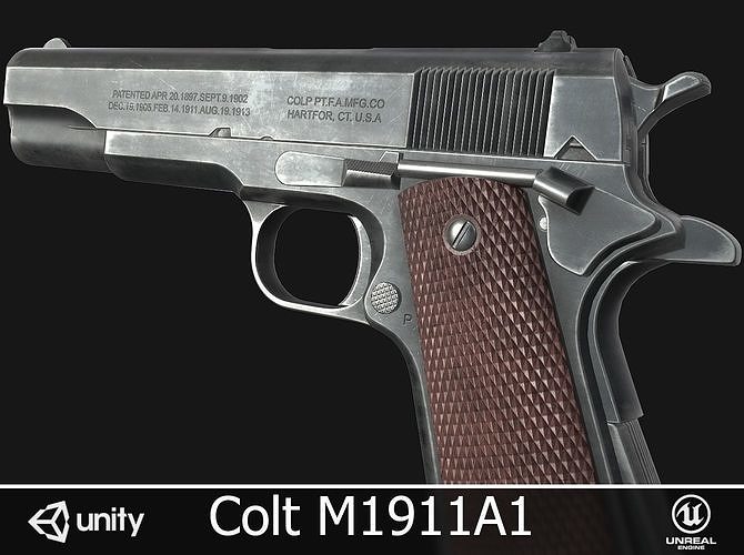 Colt M1911A1 Low-poly 3D model