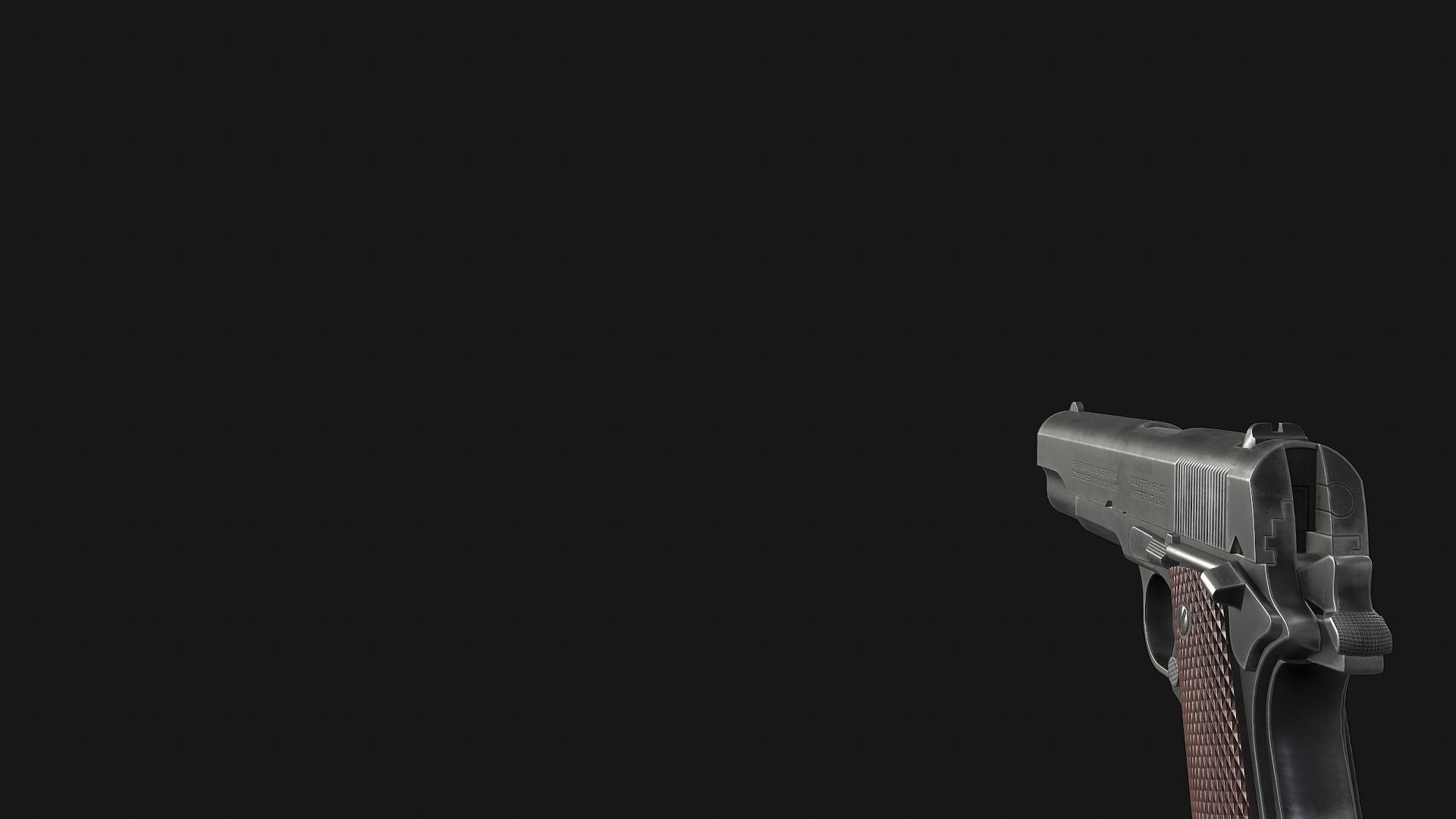 Colt M1911A1 Low-poly 3D model_11