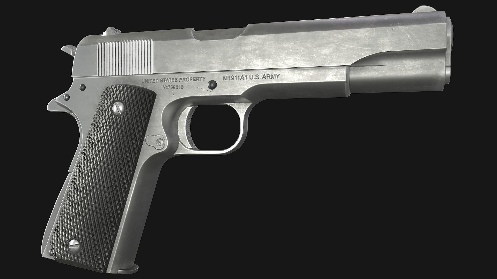 Colt M1911A1 Low-poly 3D model_15