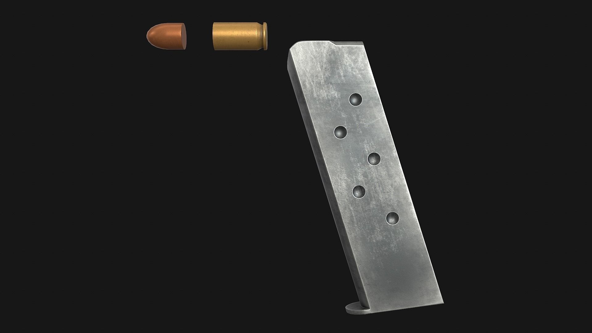 Colt M1911A1 Low-poly 3D model_10