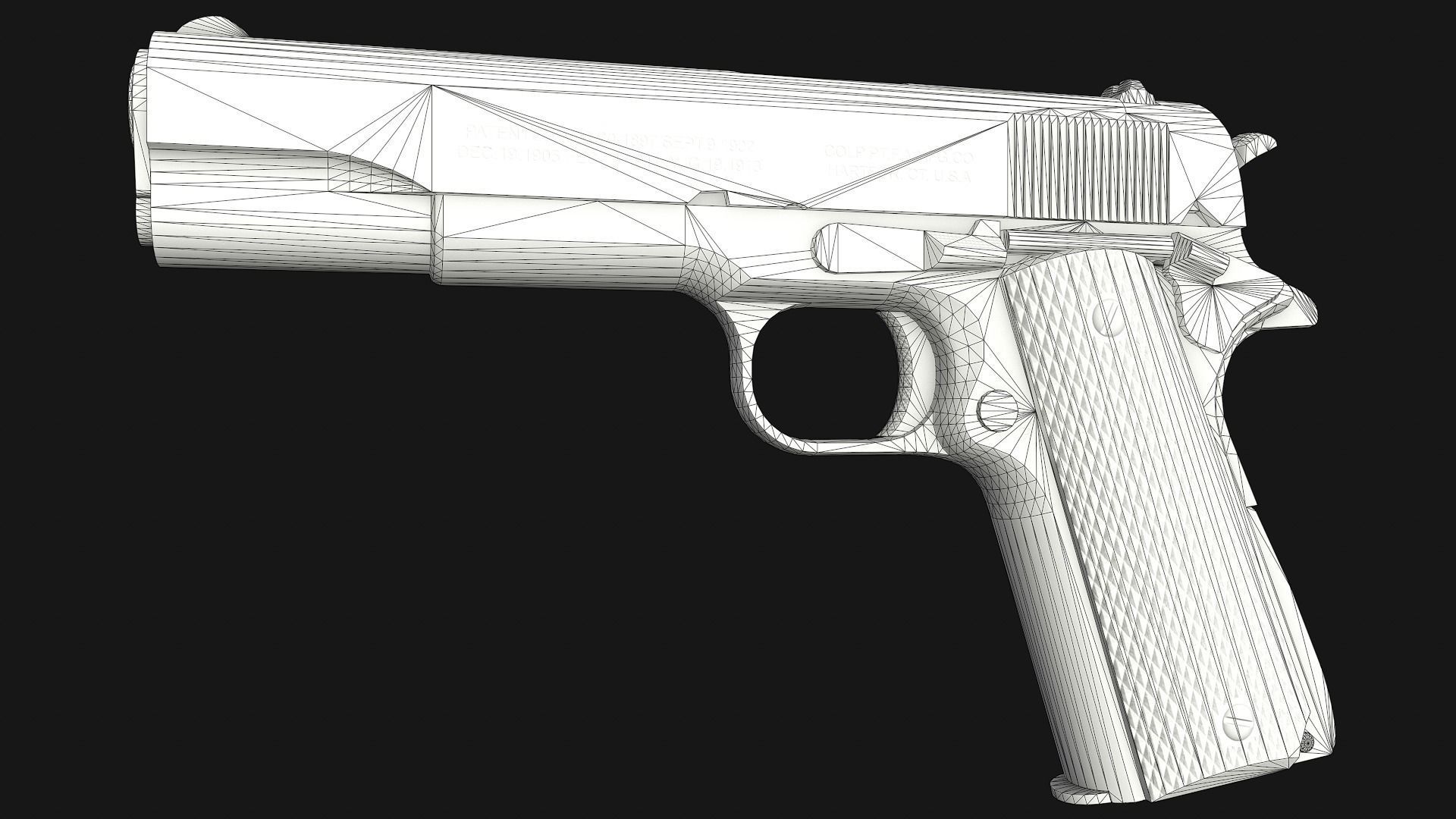 Colt M1911A1 Low-poly 3D model_19
