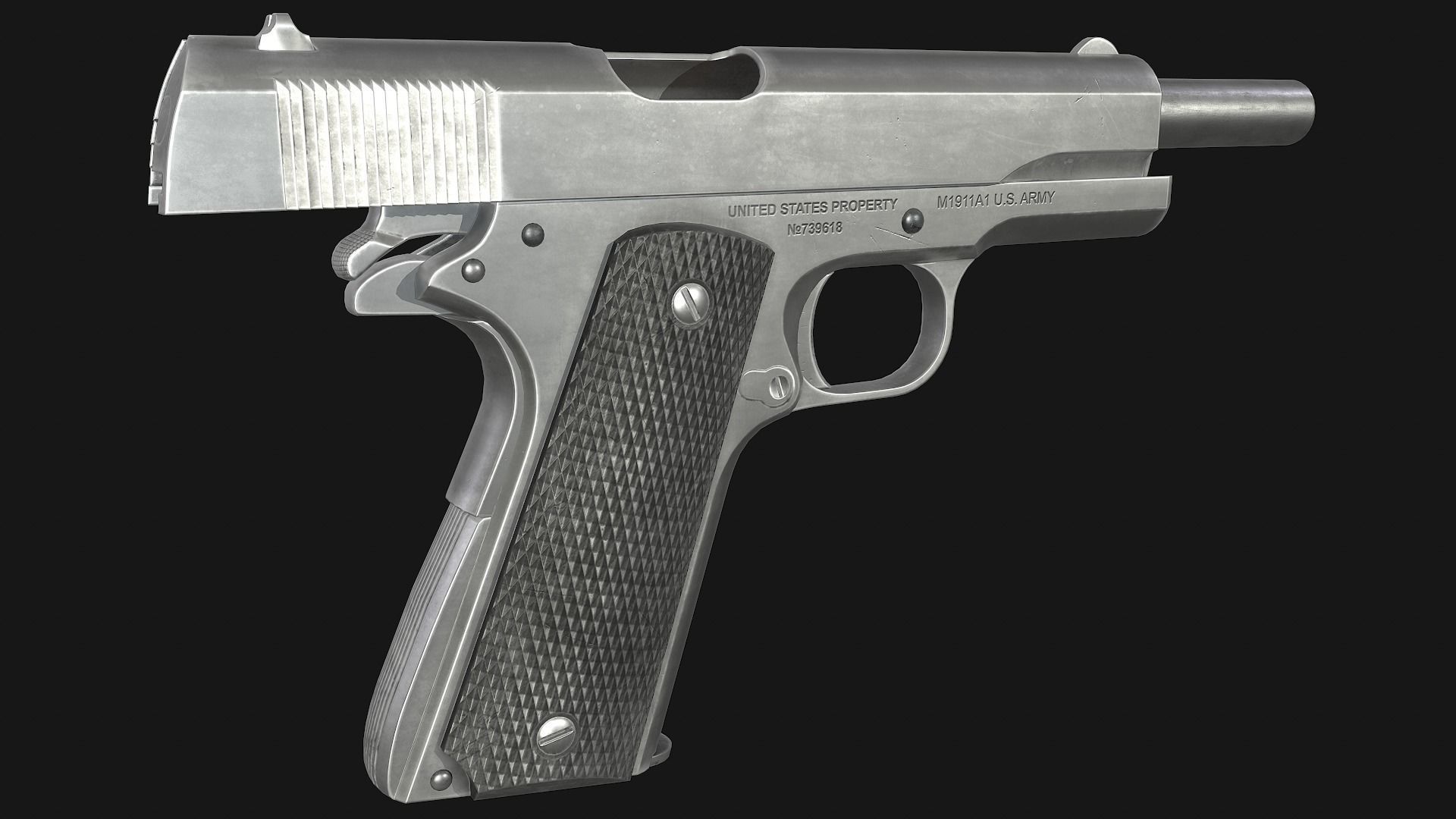 Colt M1911A1 Low-poly 3D model_17