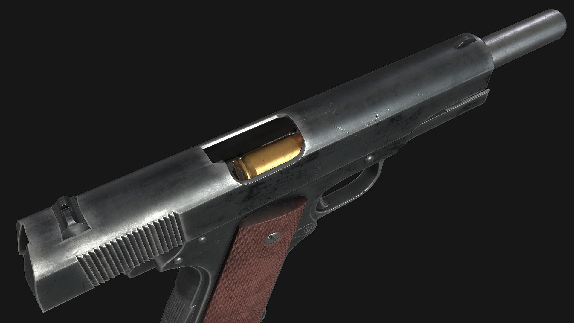 Colt M1911A1 Low-poly 3D model_7