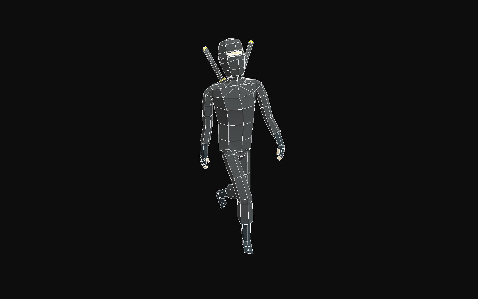 LowPoly Ninja Low-poly 3D model_5