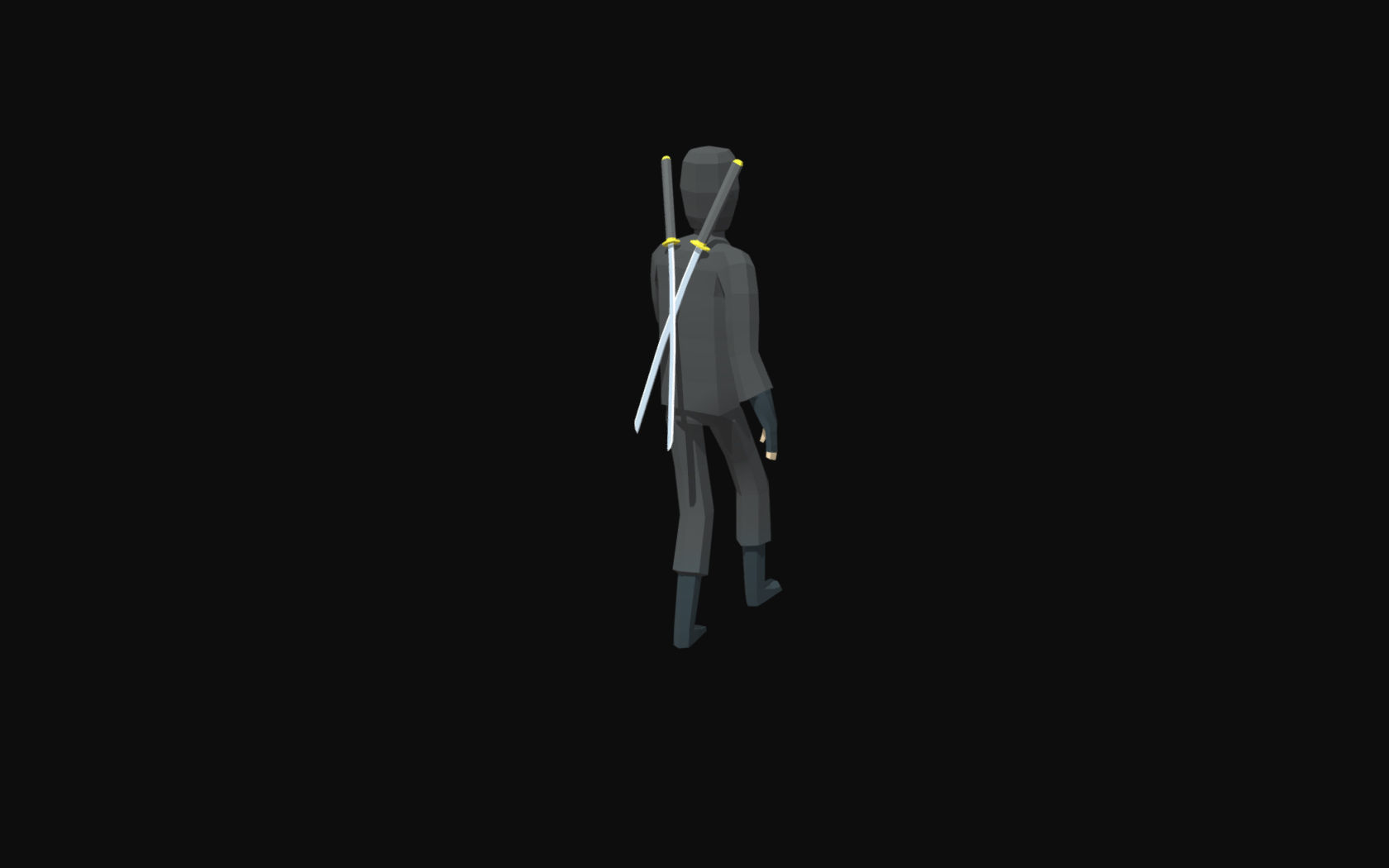 LowPoly Ninja Low-poly 3D model_4