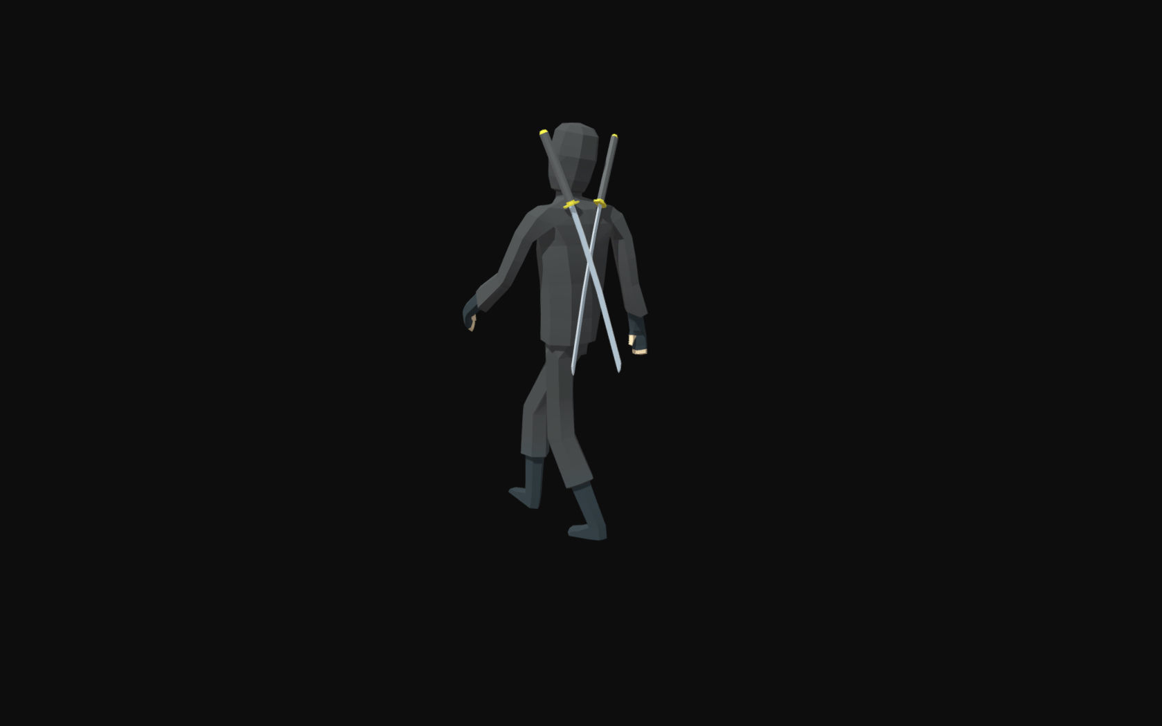 LowPoly Ninja Low-poly 3D model_3