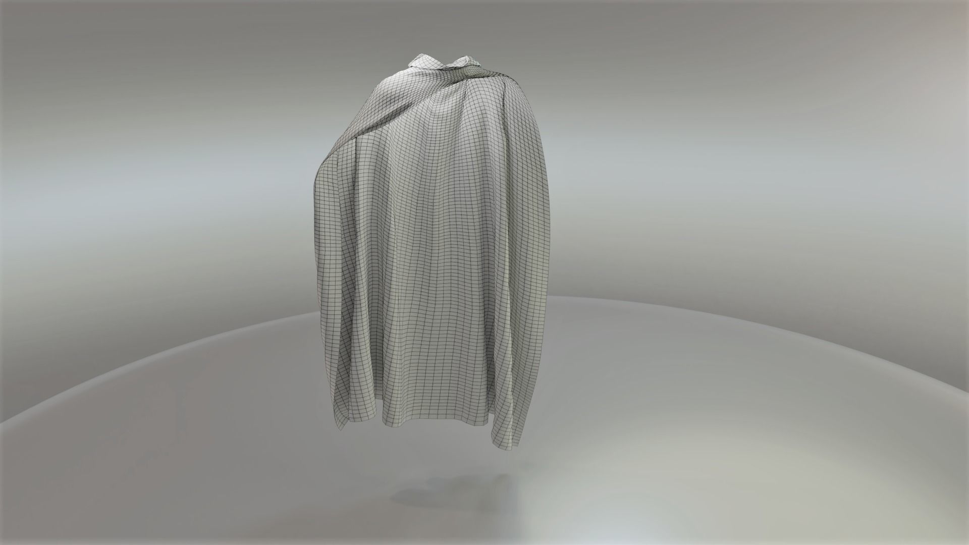Green Hooded Medieval Cloak  Low-poly 3D model_11