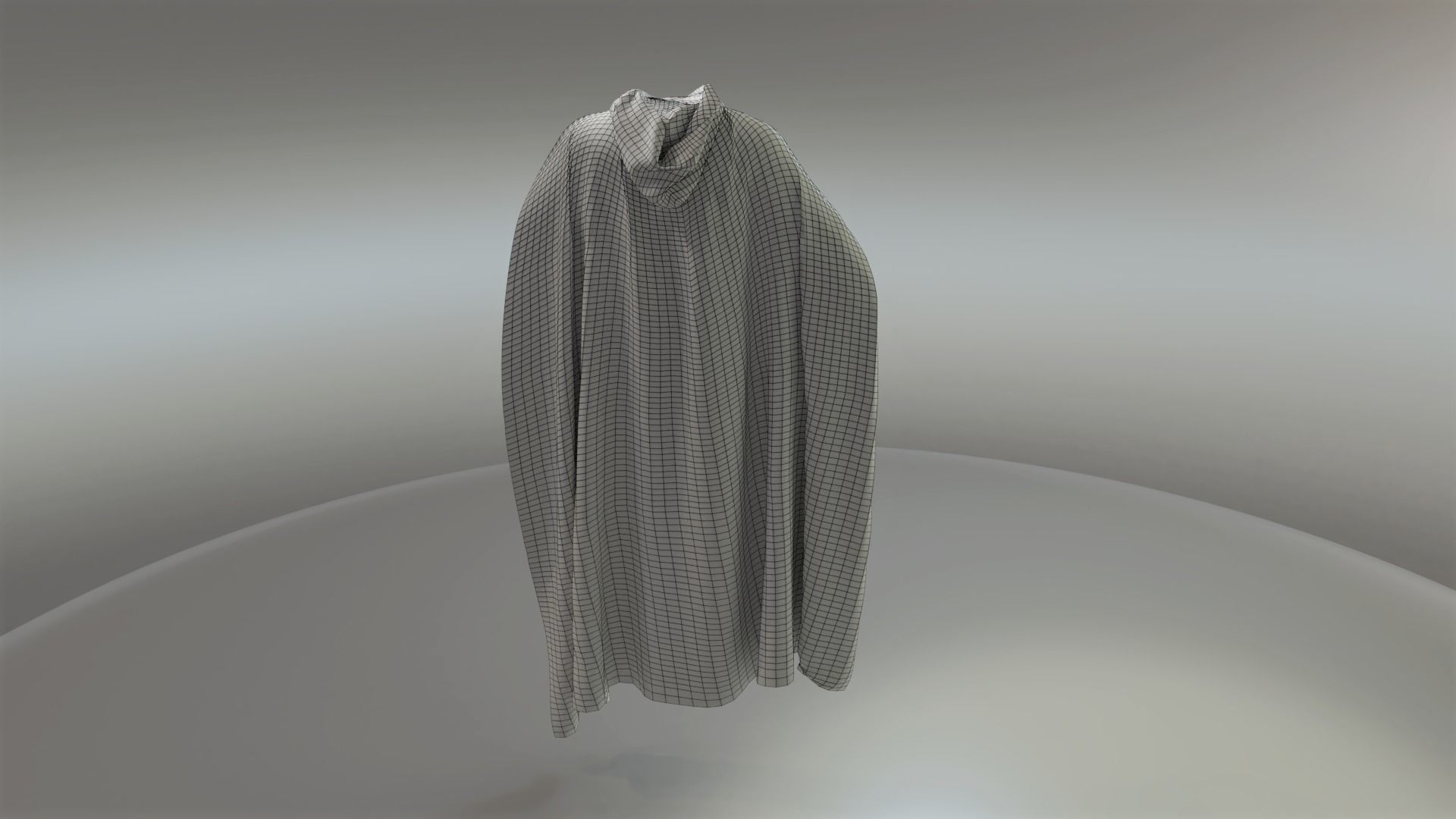 Green Hooded Medieval Cloak  Low-poly 3D model_9