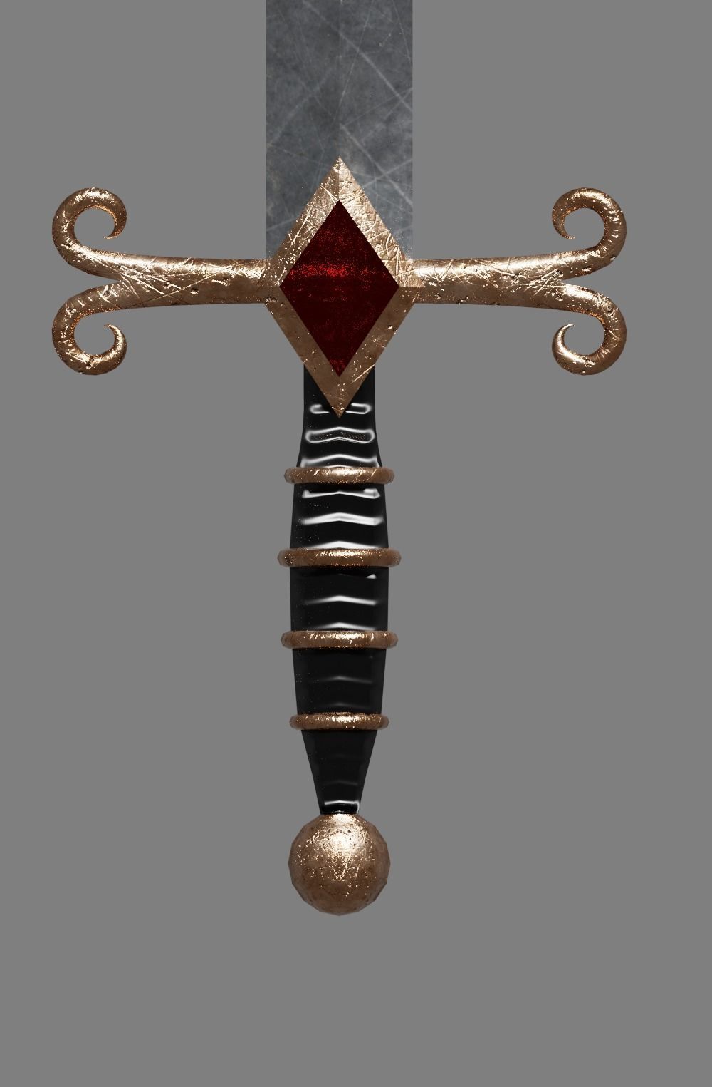 diamond sword 3D model_2