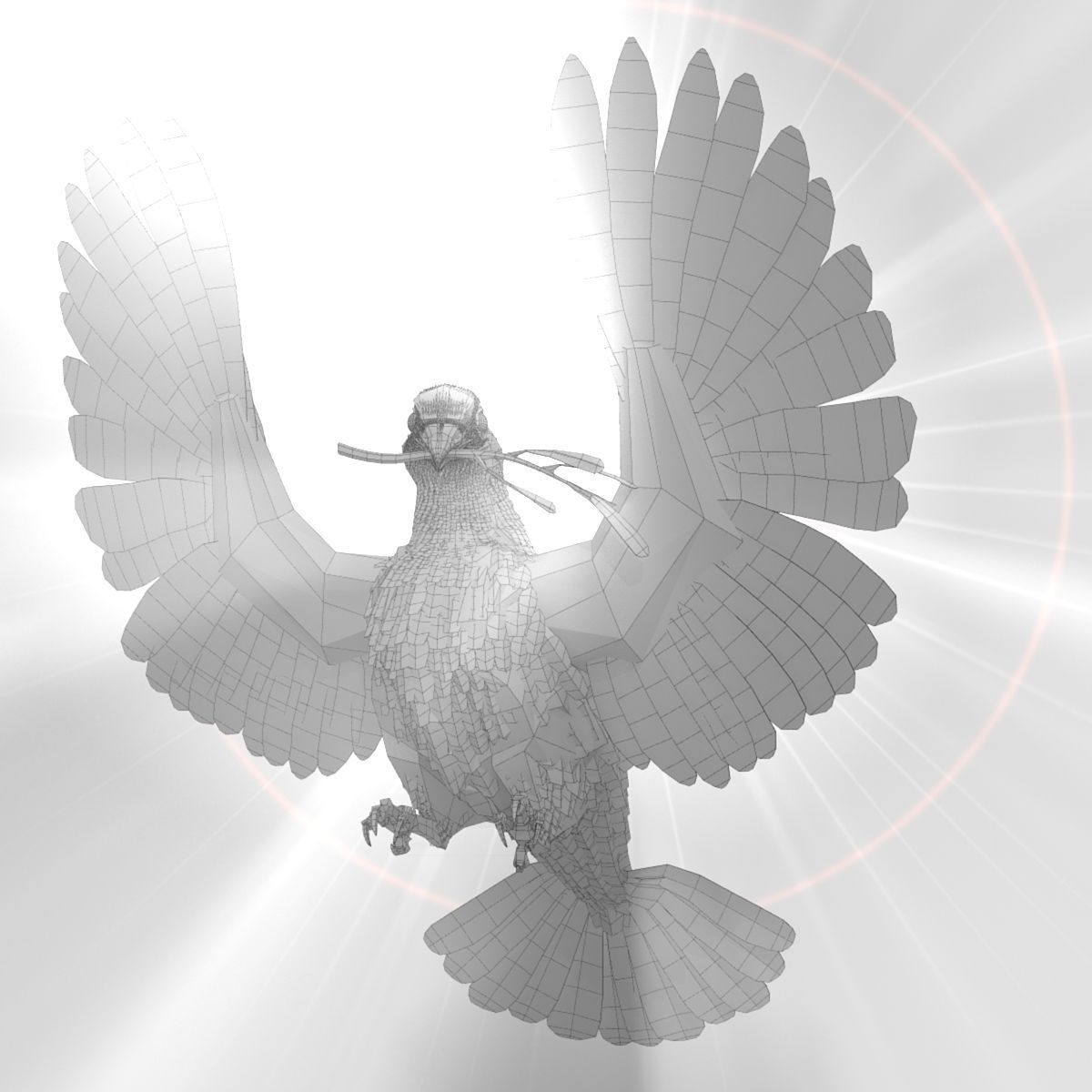Dove - rigged - animated 3D model_29