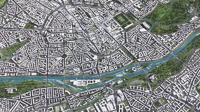 Munich Low-poly 3D model 6