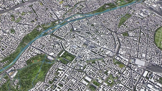 Munich Low-poly 3D model 7