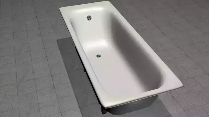 Low poly steel bath