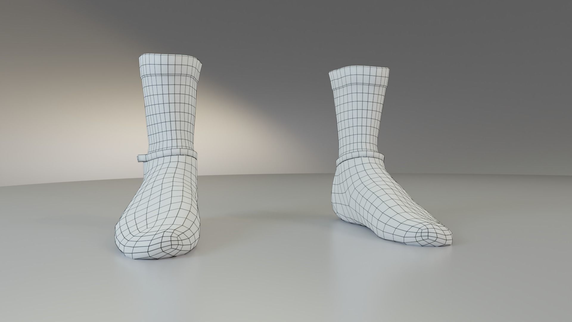 Leather Moccasin Peasant Shoes Free low-poly 3D model_7