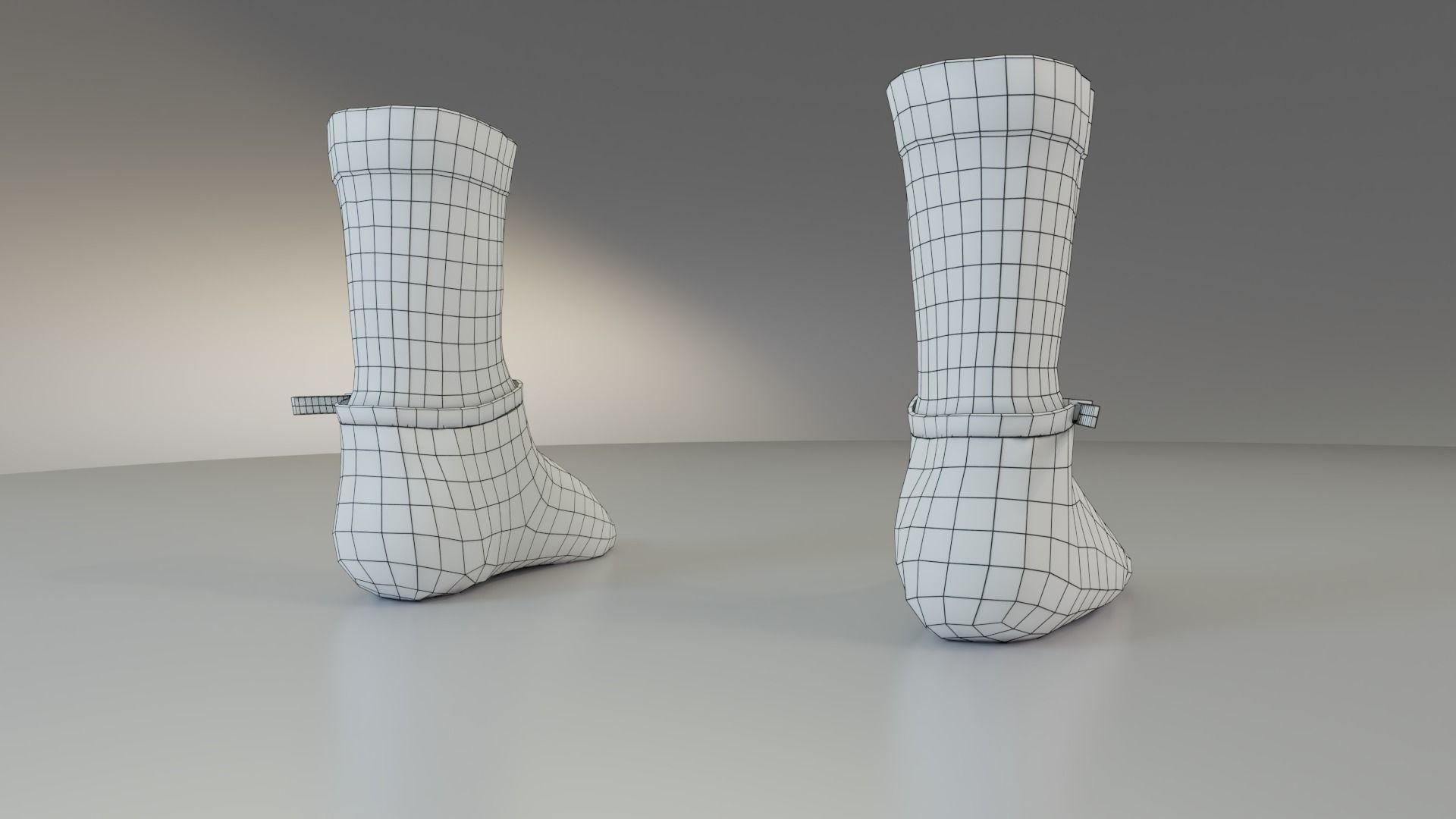 Leather Moccasin Peasant Shoes Free low-poly 3D model_8