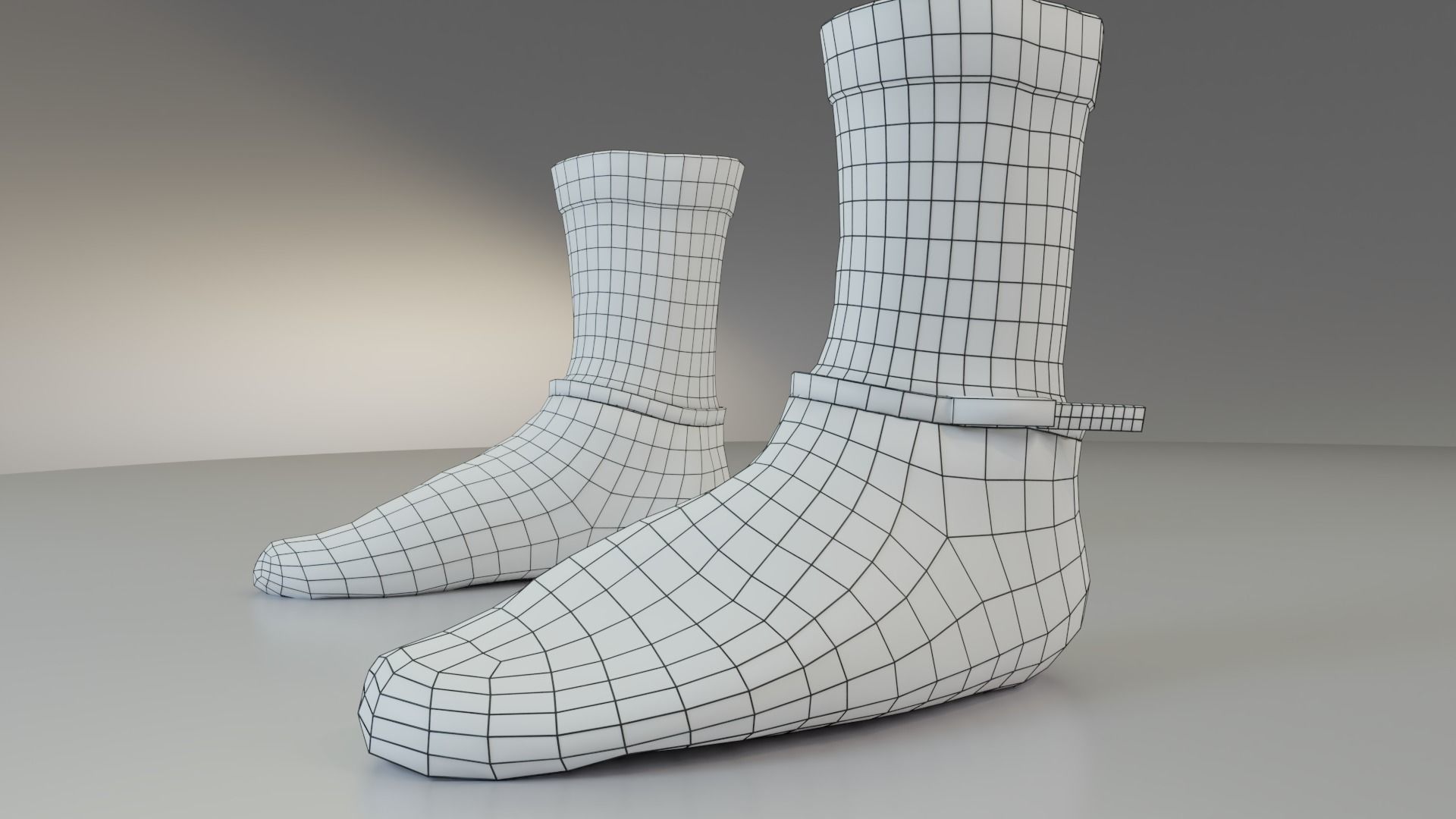 Leather Moccasin Peasant Shoes Free low-poly 3D model_6