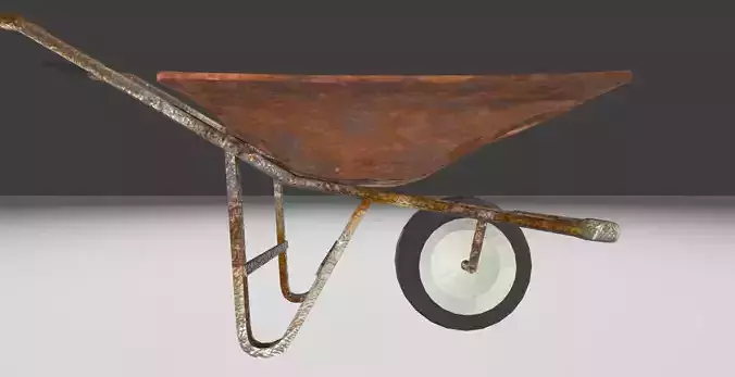 old rusty wheelbarrow