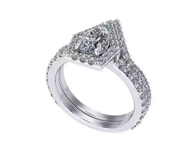 pear shape fancy ring with matching 