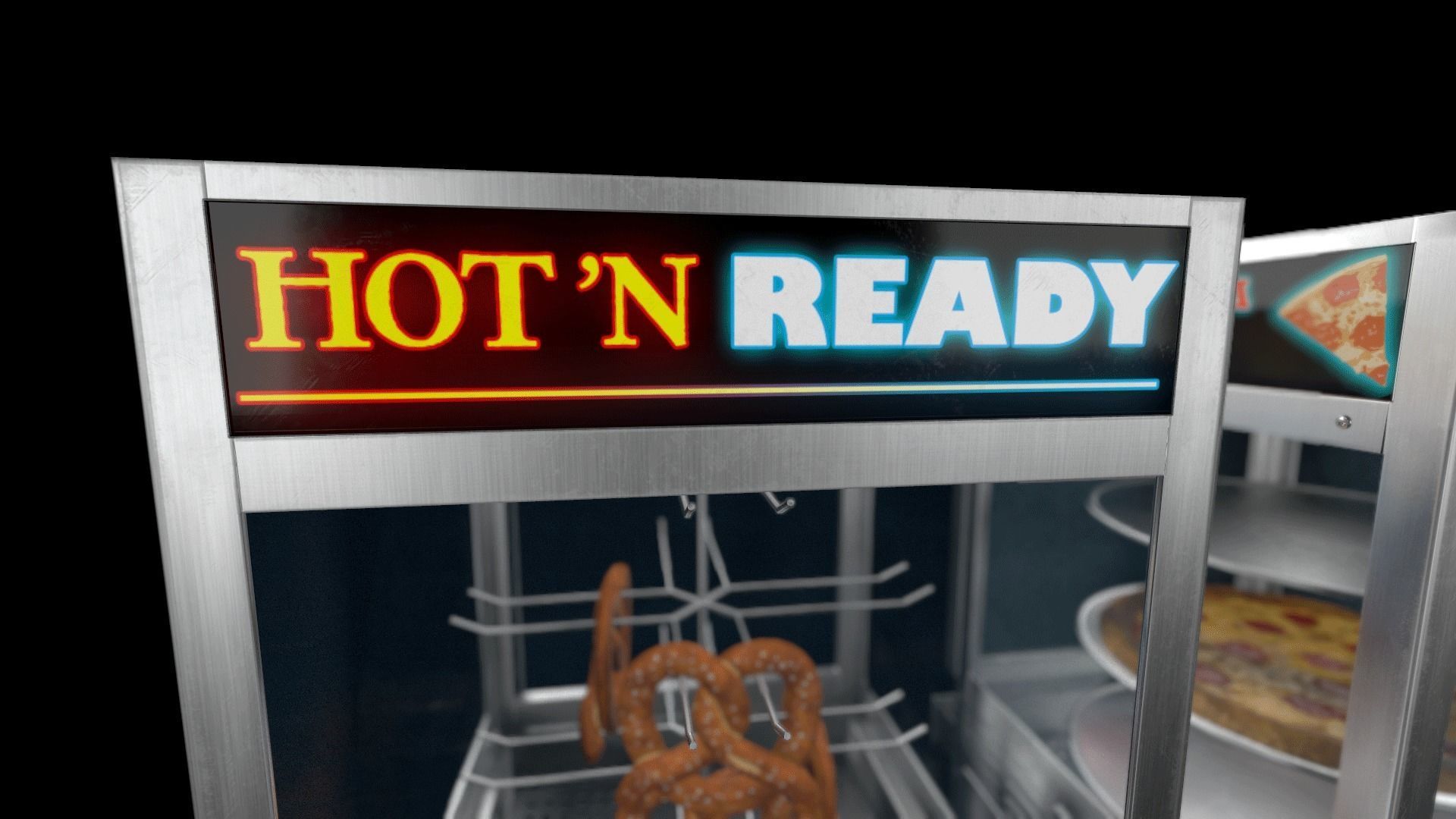 Pretzel and Pizza Warmer Ovens Low-poly 3D model_3