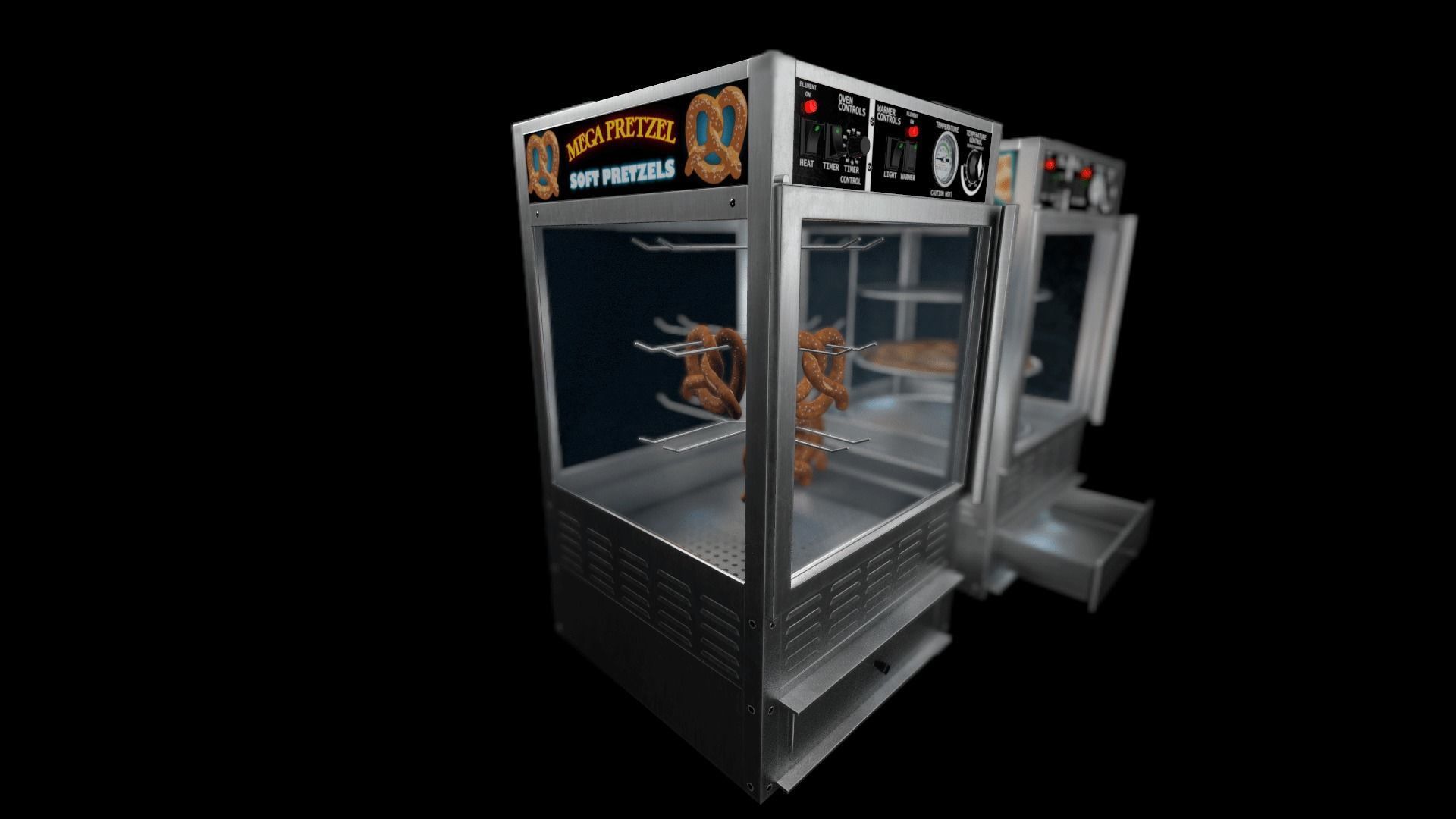 Pretzel and Pizza Warmer Ovens Low-poly 3D model_4