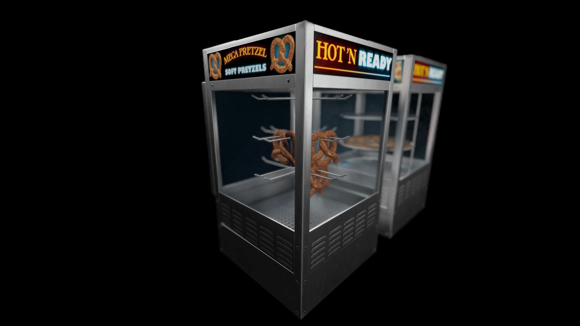 Pretzel and Pizza Warmer Ovens Low-poly 3D model_6