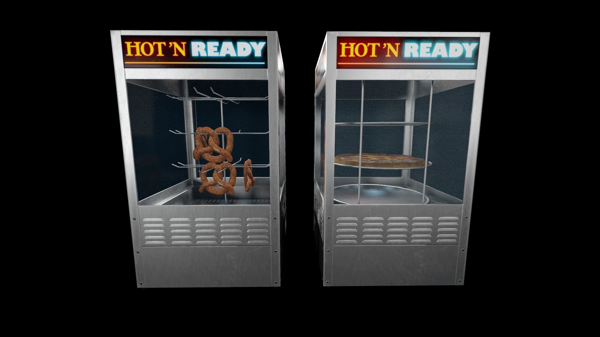 Pretzel and Pizza Warmer Ovens Low-poly 3D model_2