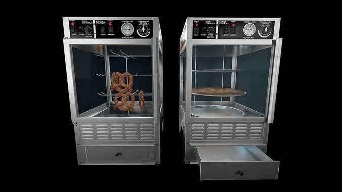 Pretzel and Pizza Warmer Ovens Low-poly 3D model