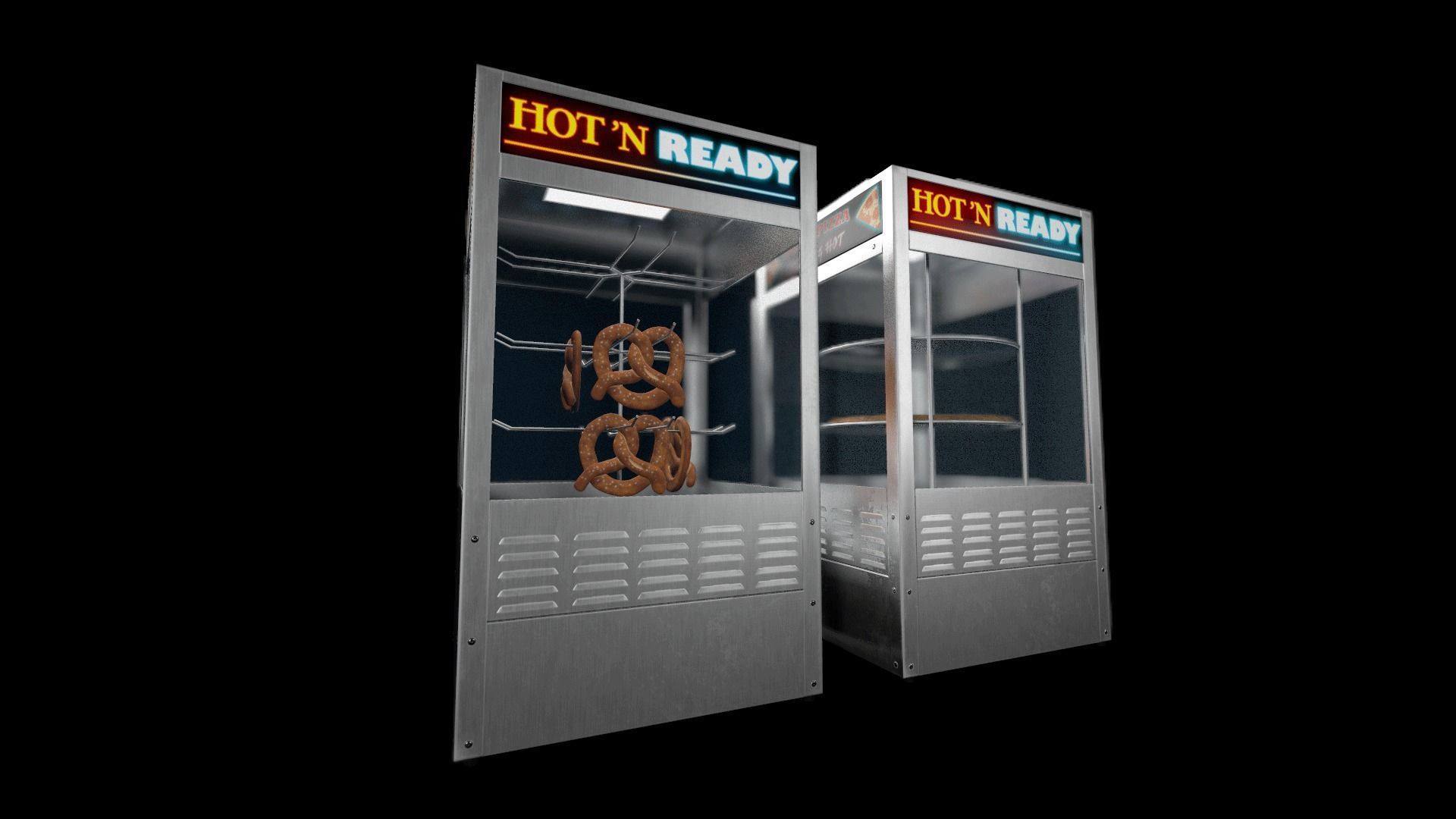 Pretzel and Pizza Warmer Ovens Low-poly 3D model_5