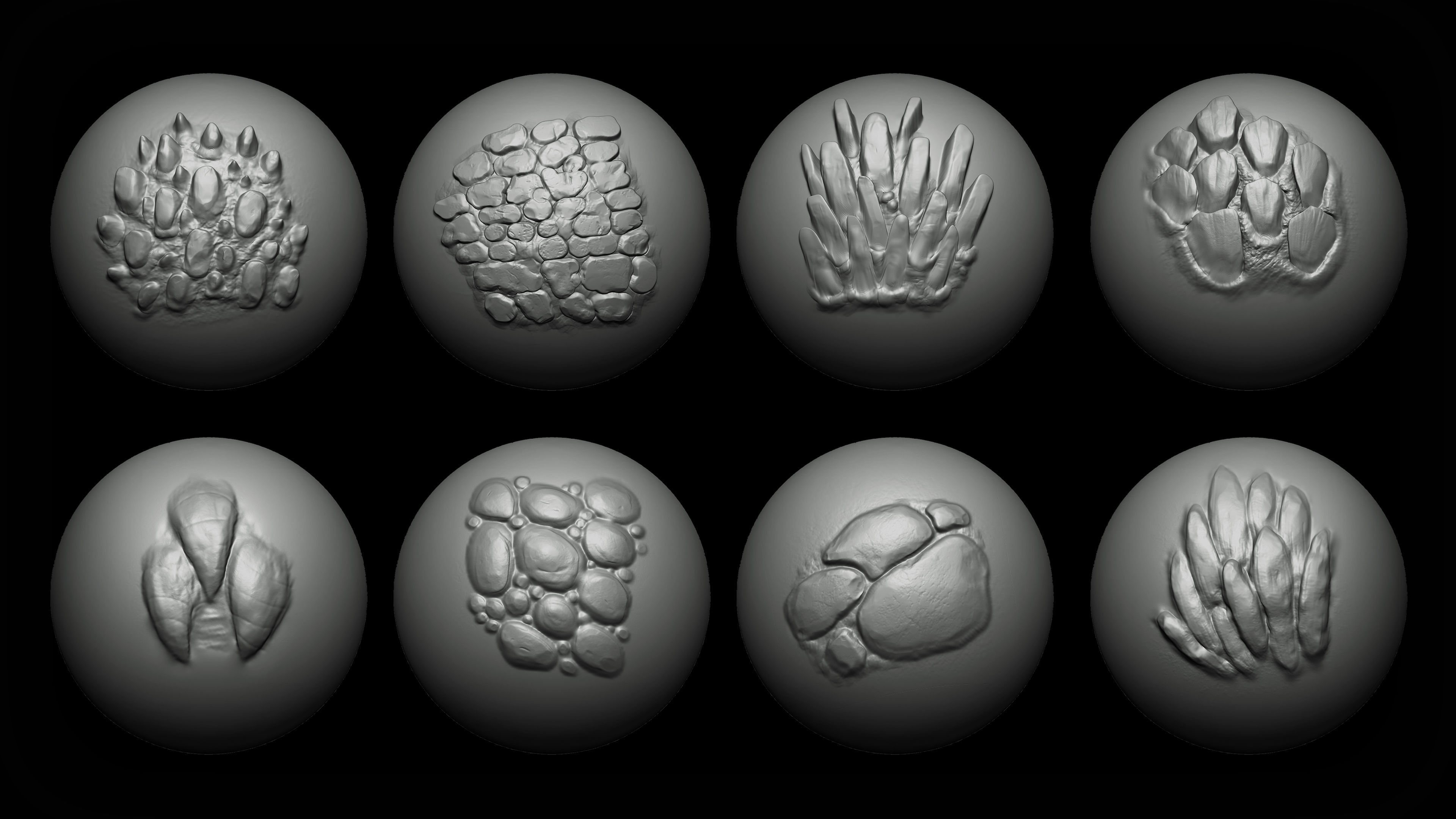 Zbrush and Blender - 40 Dragon VDM Brush 3D model_2