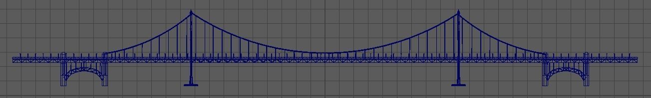 Golden Gate Bridge Low-poly 3D model_8