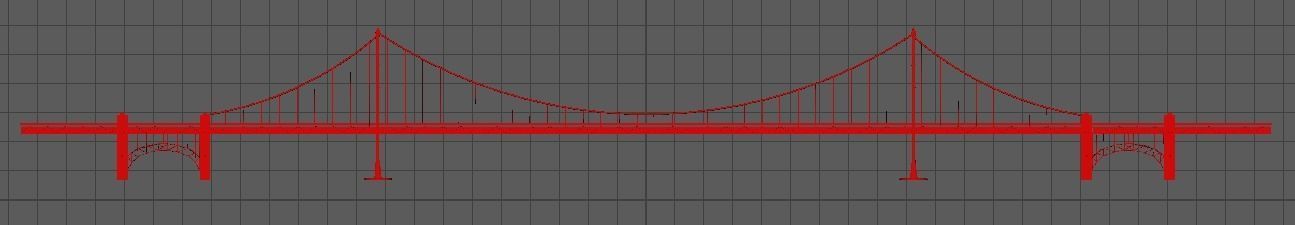 Golden Gate Bridge Low-poly 3D model_9