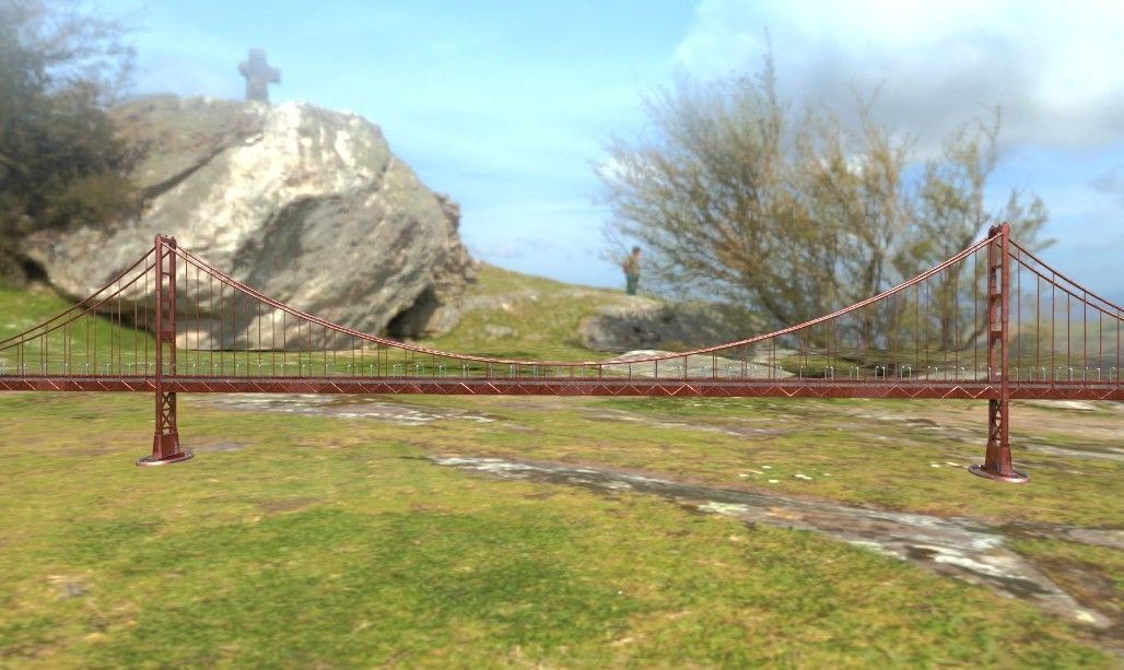 Golden Gate Bridge Low-poly 3D model_2