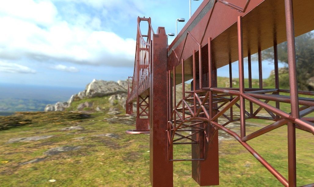 Golden Gate Bridge Low-poly 3D model_5