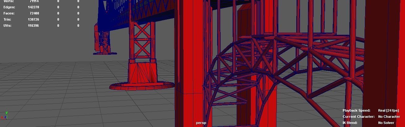 Golden Gate Bridge Low-poly 3D model_12
