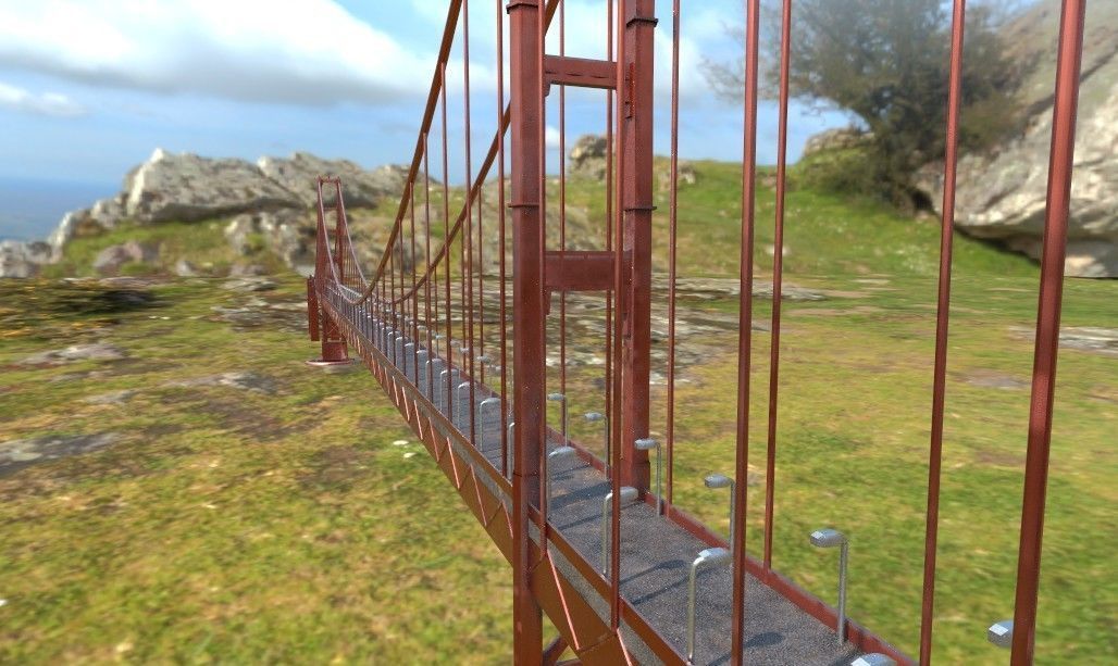 Golden Gate Bridge Low-poly 3D model_3