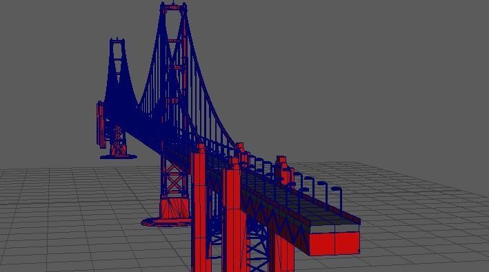 Golden Gate Bridge Low-poly 3D model_10