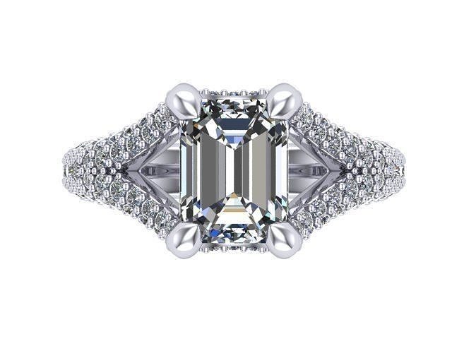 Emerald pave ring 3D print model